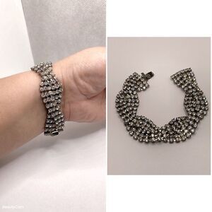 Vintage bracelet rhinestone silver tone